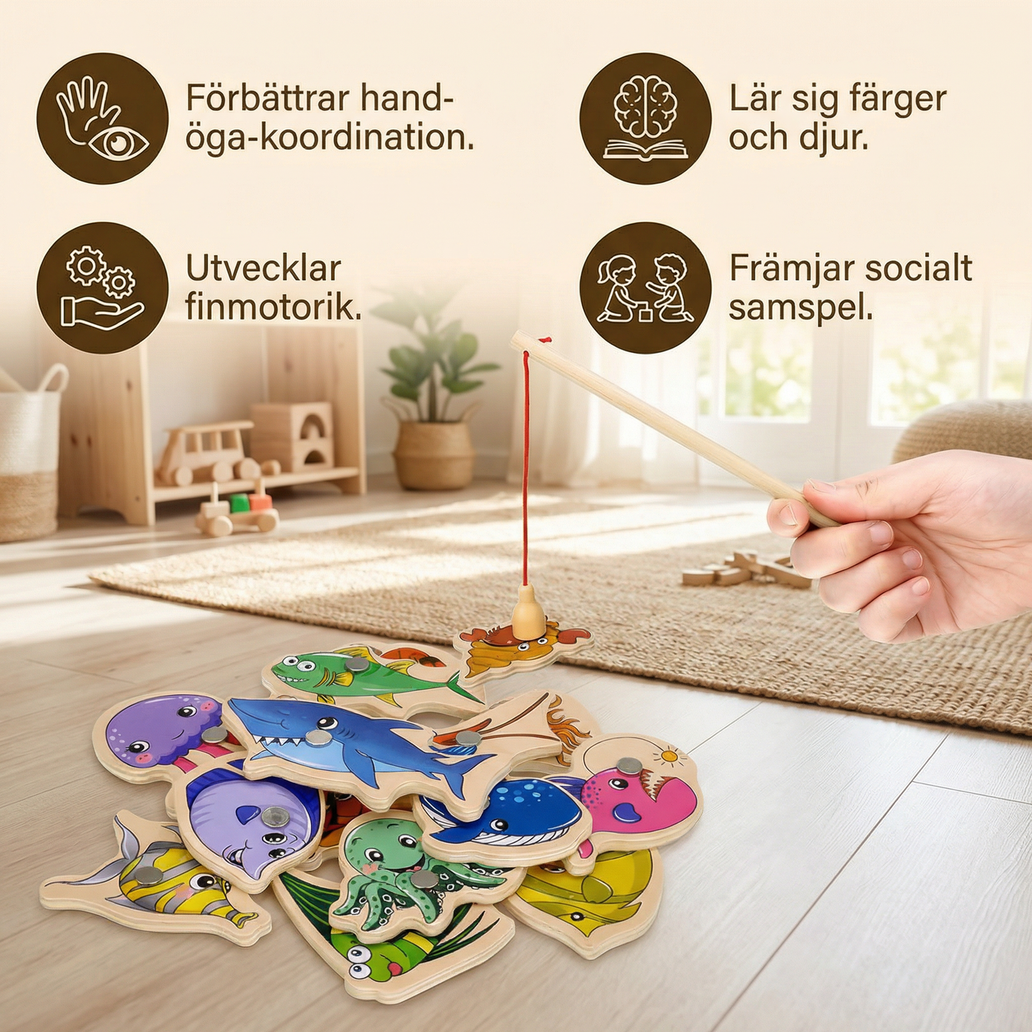 Montessori Fiskespel för Barn