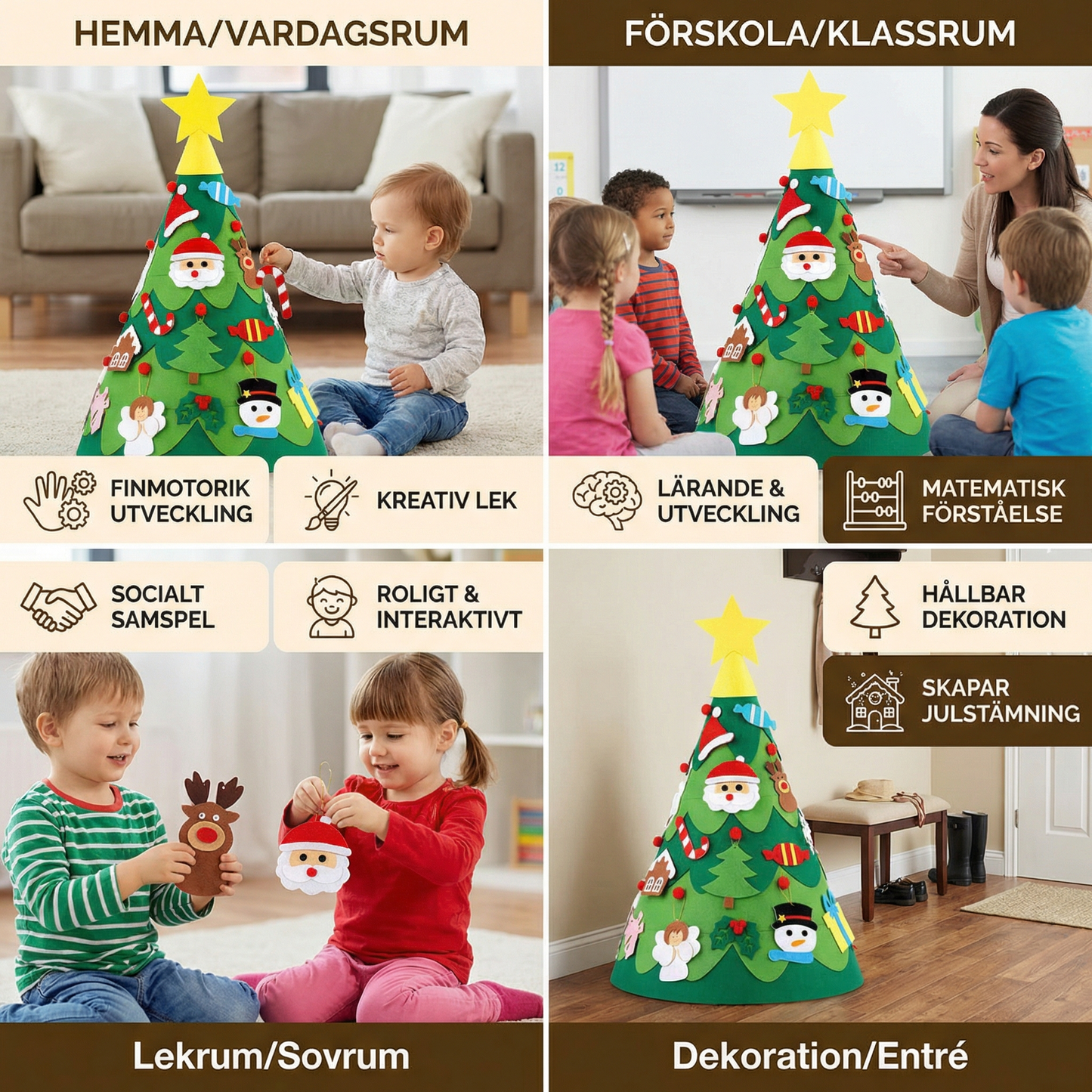 Montessori 3D filtjulgran