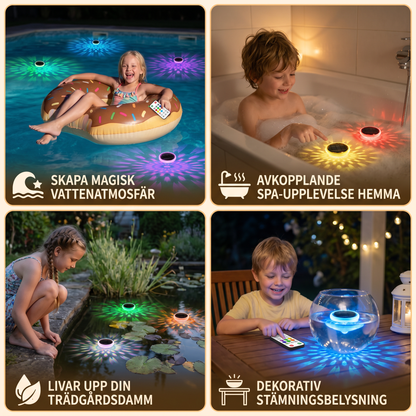 Flytande sol-LED-ljus med fjärrkontroll
