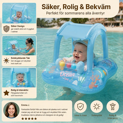 Inbjudande Baby Pool Float med Tak och Oceanprint
