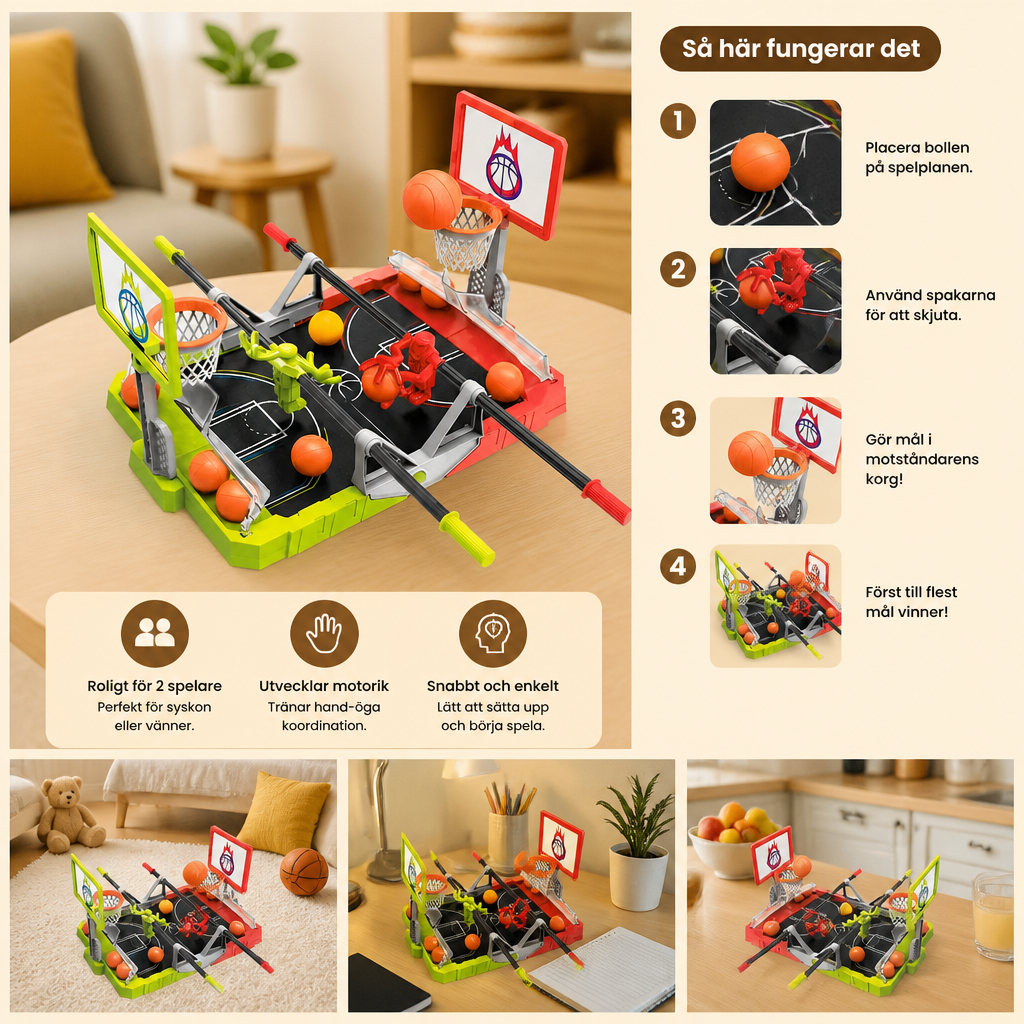 Mini-Basketball-Battlespel – Bordbasketutmaning för 2 Spelare