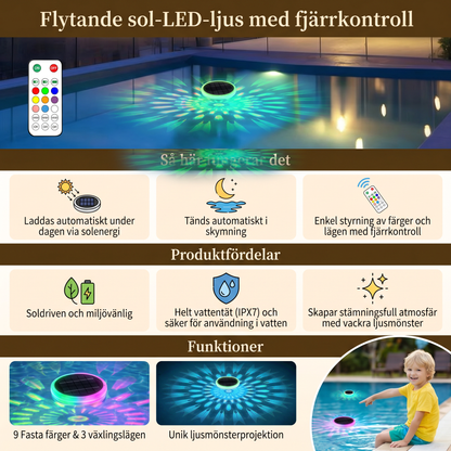 Flytande sol-LED-ljus med fjärrkontroll