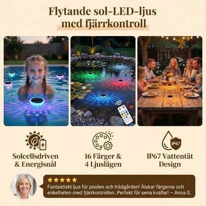 Flytande sol-LED-ljus med fjärrkontroll