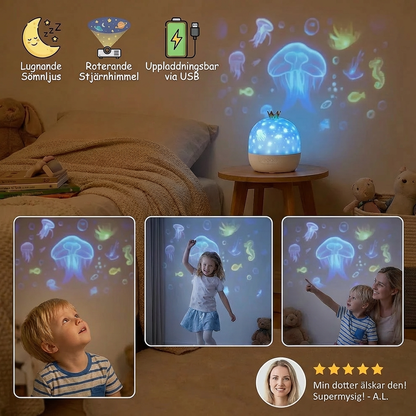 Stjärnhimmelprojektor nattlampa ⎜ Roterande LED-lampa