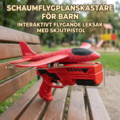 Schaumflygplanskastare för Barn – Interaktivt Flygande Leksak med Skjutpistol