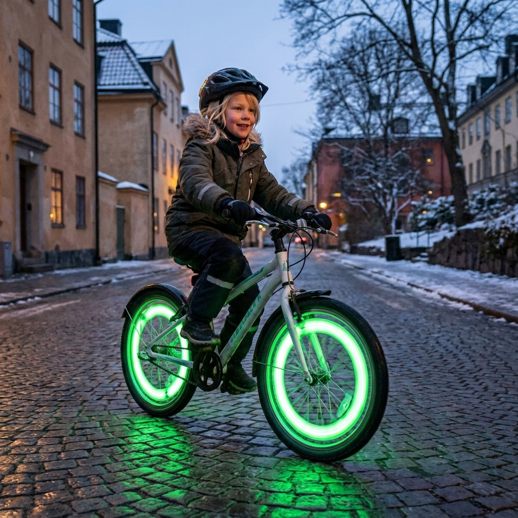 Färgglada LED-ekerslampor för cykelhjul