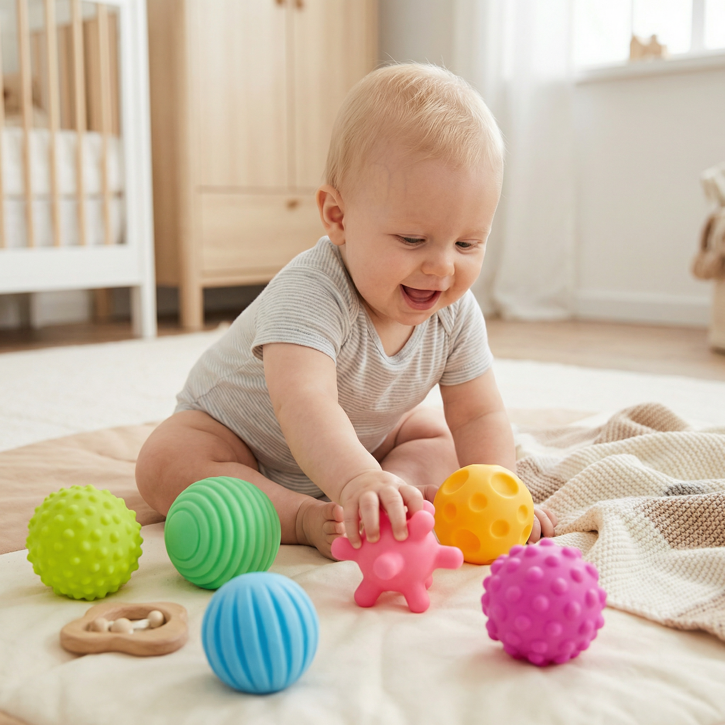 Baby Sensory Balls Set – Texturerad Touch & Feel Lek för Taktil Utveckling