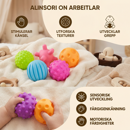 Baby Sensory Balls Set – Texturerad Touch & Feel Lek för Taktil Utveckling