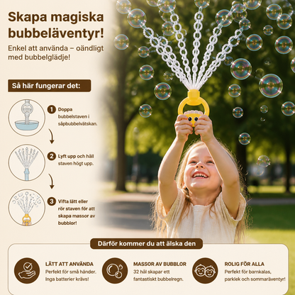 32-Håls Såpbubbelstav – Gigantisk Bubbelmaskin För Barn