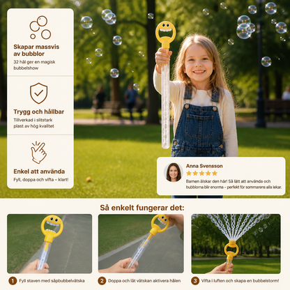 32-Håls Såpbubbelstav – Gigantisk Bubbelmaskin För Barn