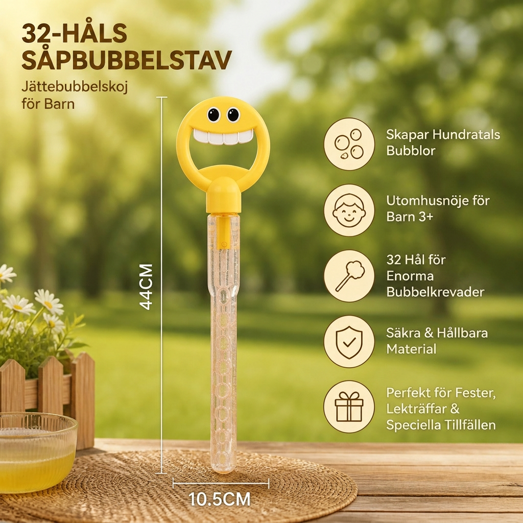 32-Håls Såpbubbelstav – Gigantisk Bubbelmaskin För Barn