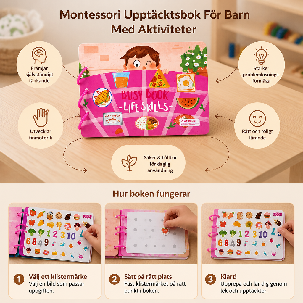 Montessori Upptäcktsbok För Barn Med Aktiviteter