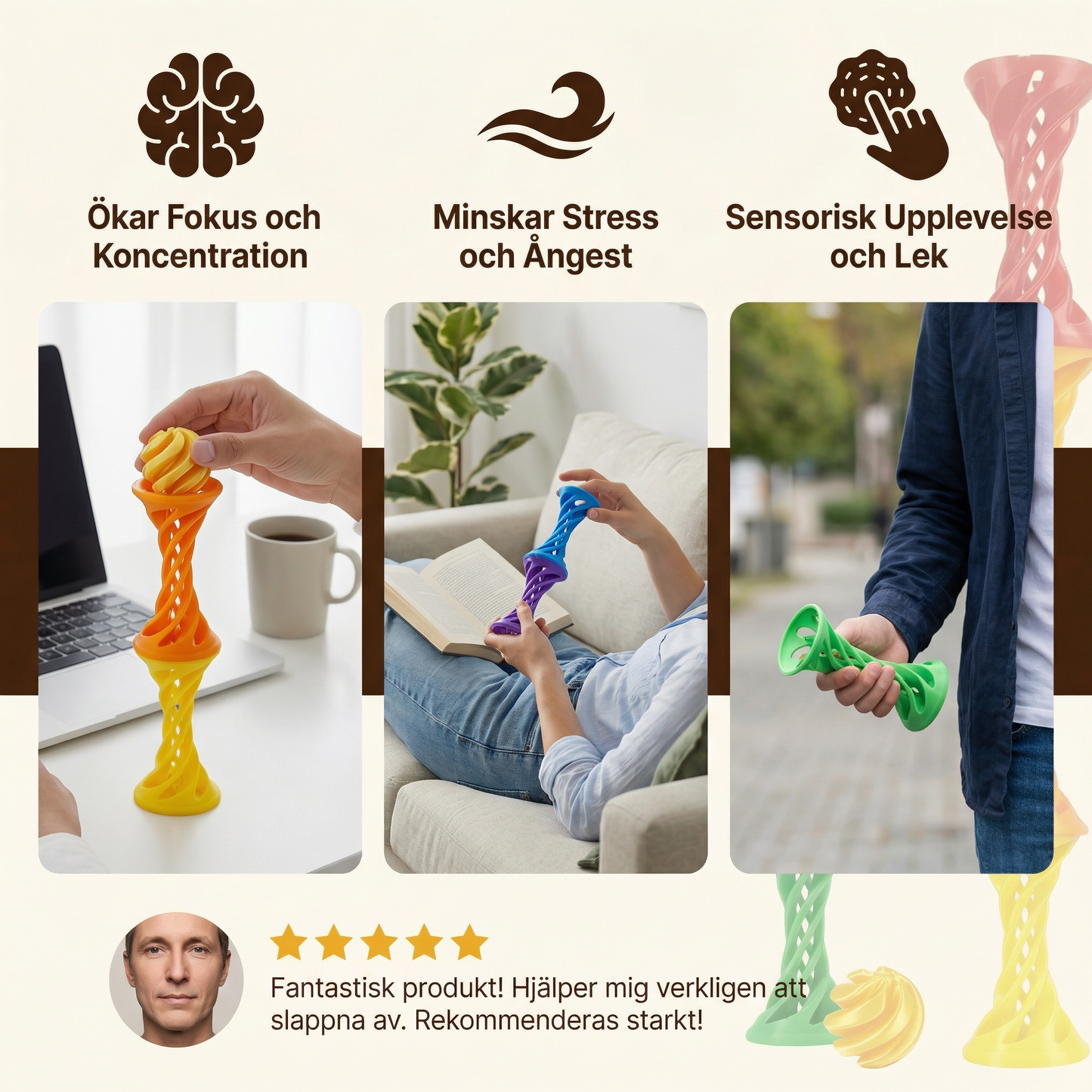 3D Spiral Fidget Toy – Rotationsbart Antistress Skrivbordsspel