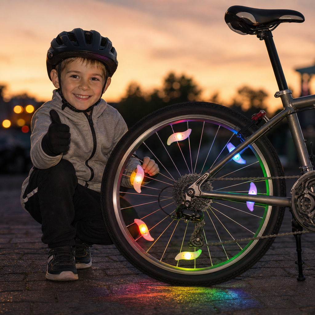 Färgglada LED-ekerslampor för cykelhjul
