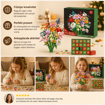 Julkalender Med Blombukett Av Byggklossar