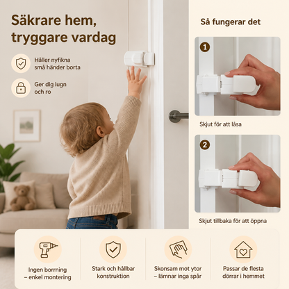 Barnsäker Dörrspärr Utan Borrning