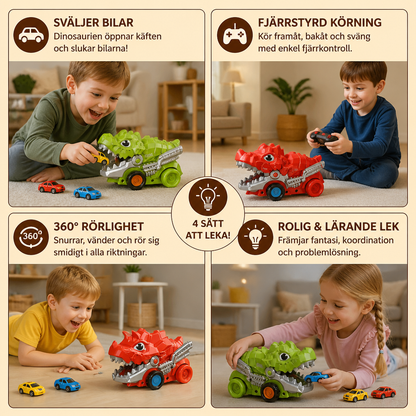 Fjärrstyrd Dino Lastbil Som Sväljer Bilar