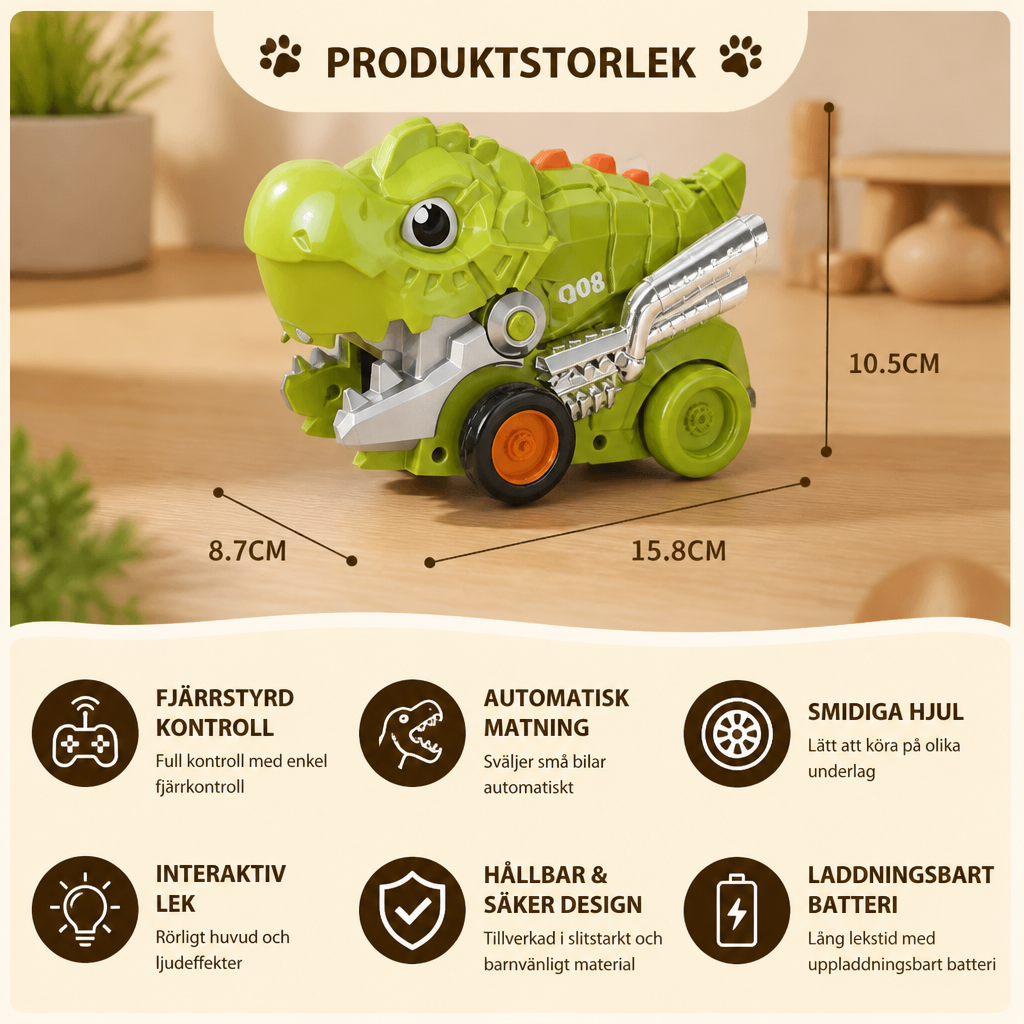 Fjärrstyrd Dino Lastbil Som Sväljer Bilar