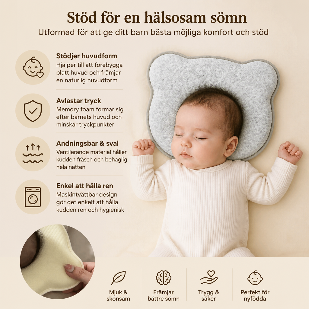 Memory Foam Komfortstödskudde För Bebis