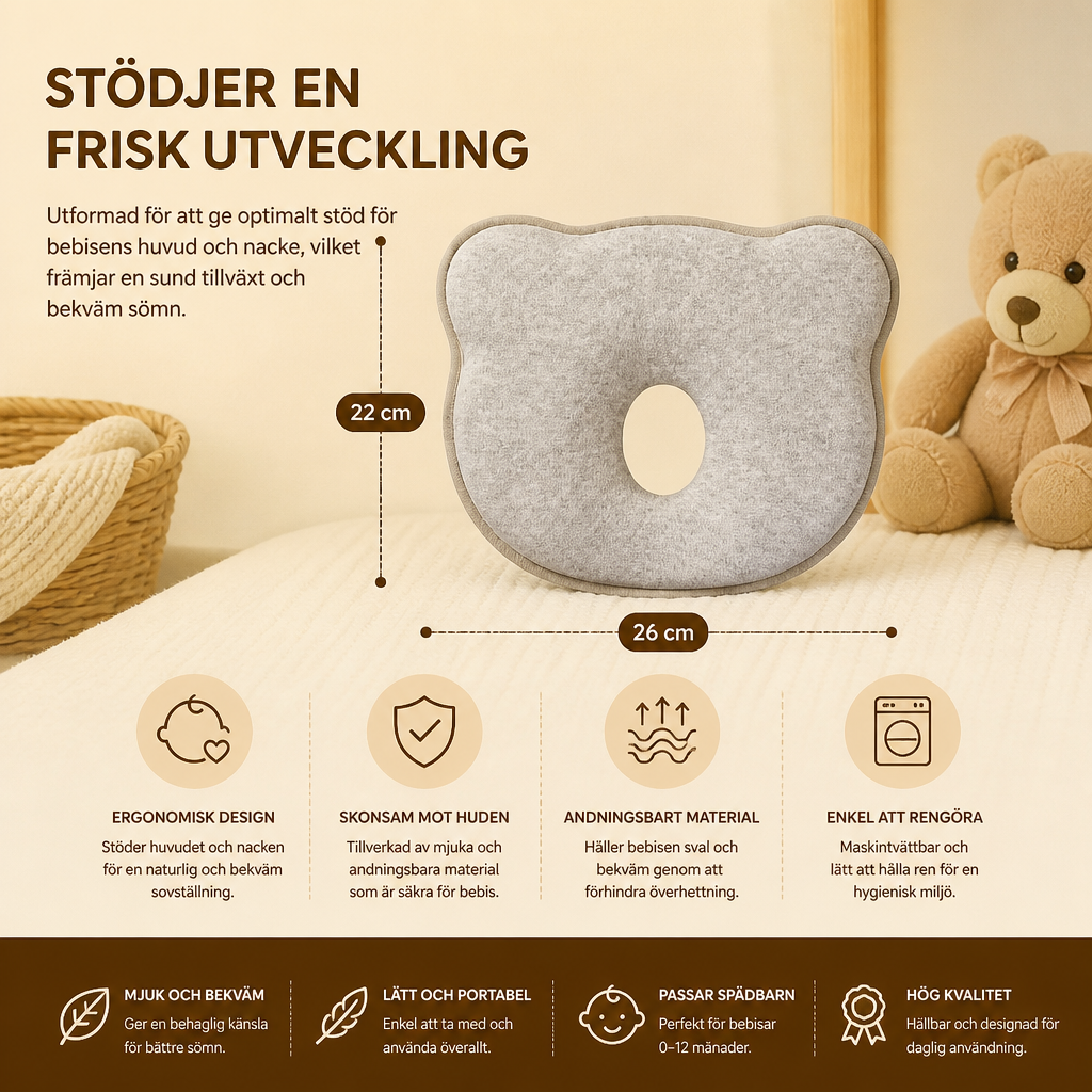 Memory Foam Komfortstödskudde För Bebis