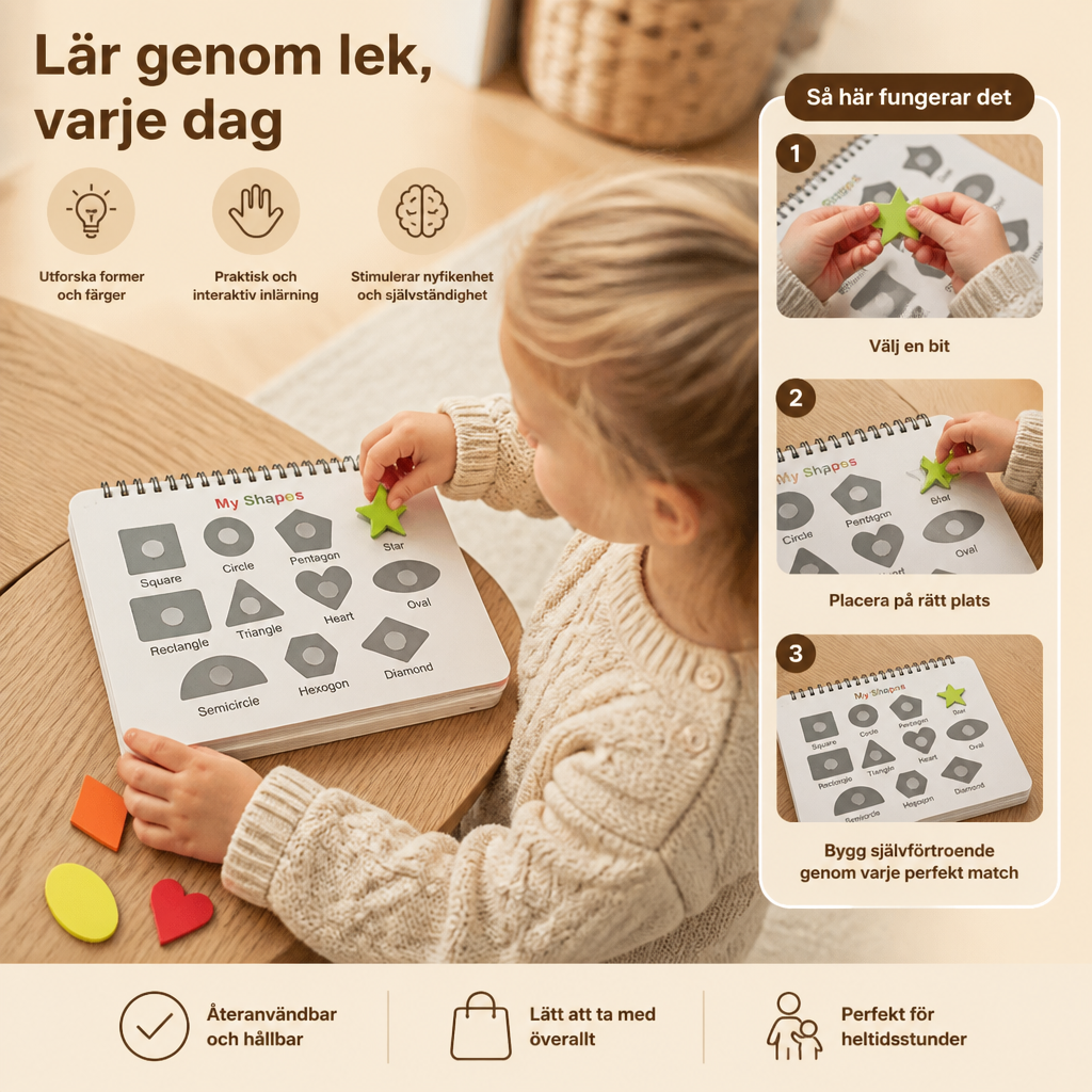 Montessori Busy Book – Återanvändbar Aktivitetsbok För Förskoleinlärning