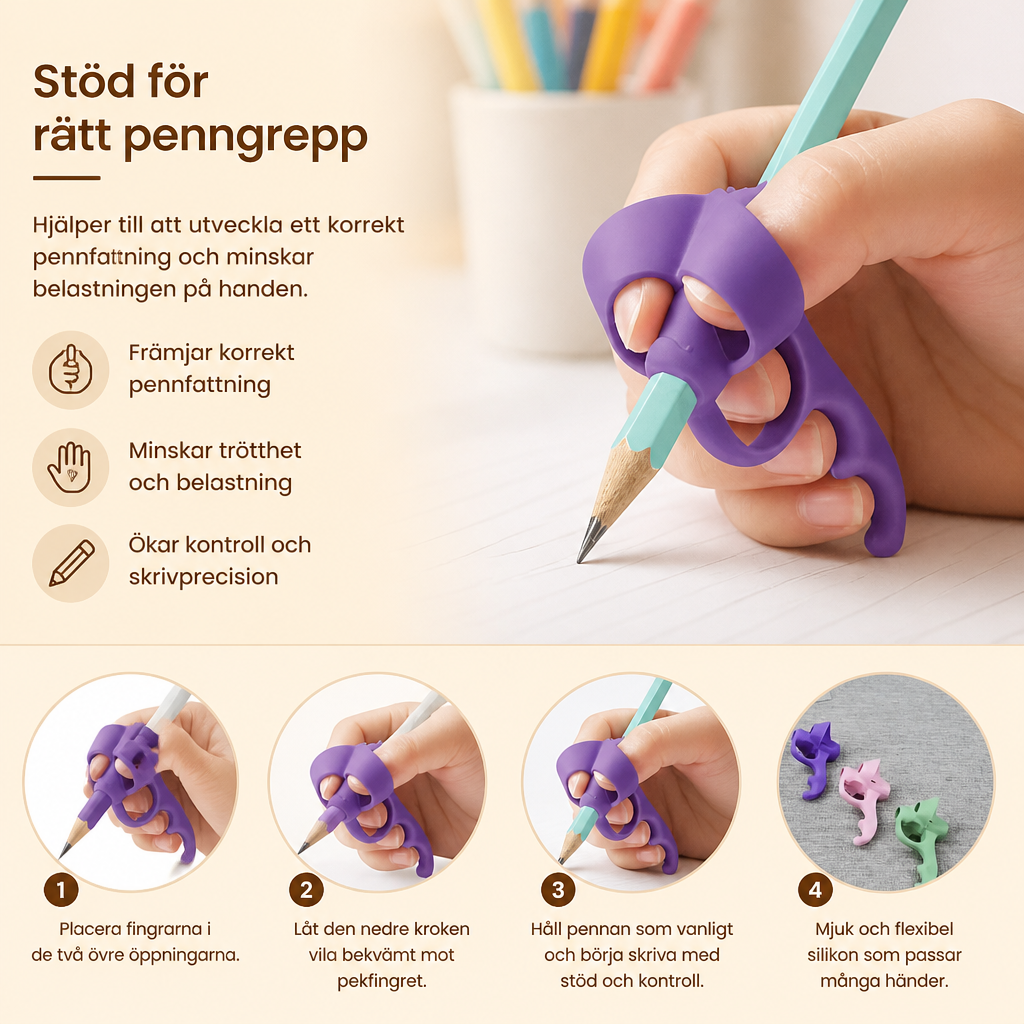Ergonomiska Silikonhandtag För Pennor