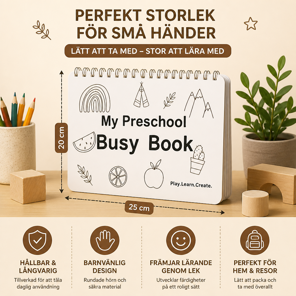 Montessori Busy Book – Återanvändbar Aktivitetsbok För Förskoleinlärning
