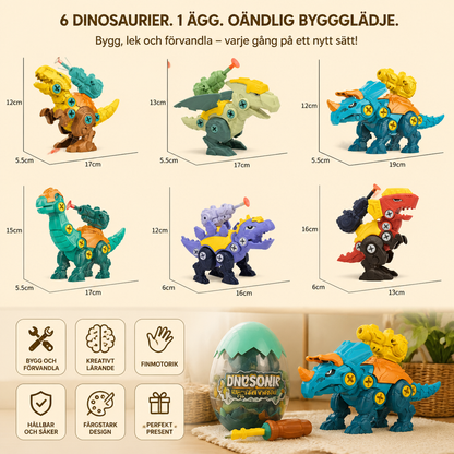 DIY Bygg- och Förvandlingsleksak med Dinosaurieägg