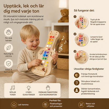 Träbaserad Gitarr-Busy Board Med Ljus & Ljud
