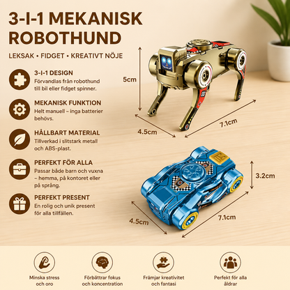 3-i-1 Mekanisk Robothund Fidget Spinner Leksak