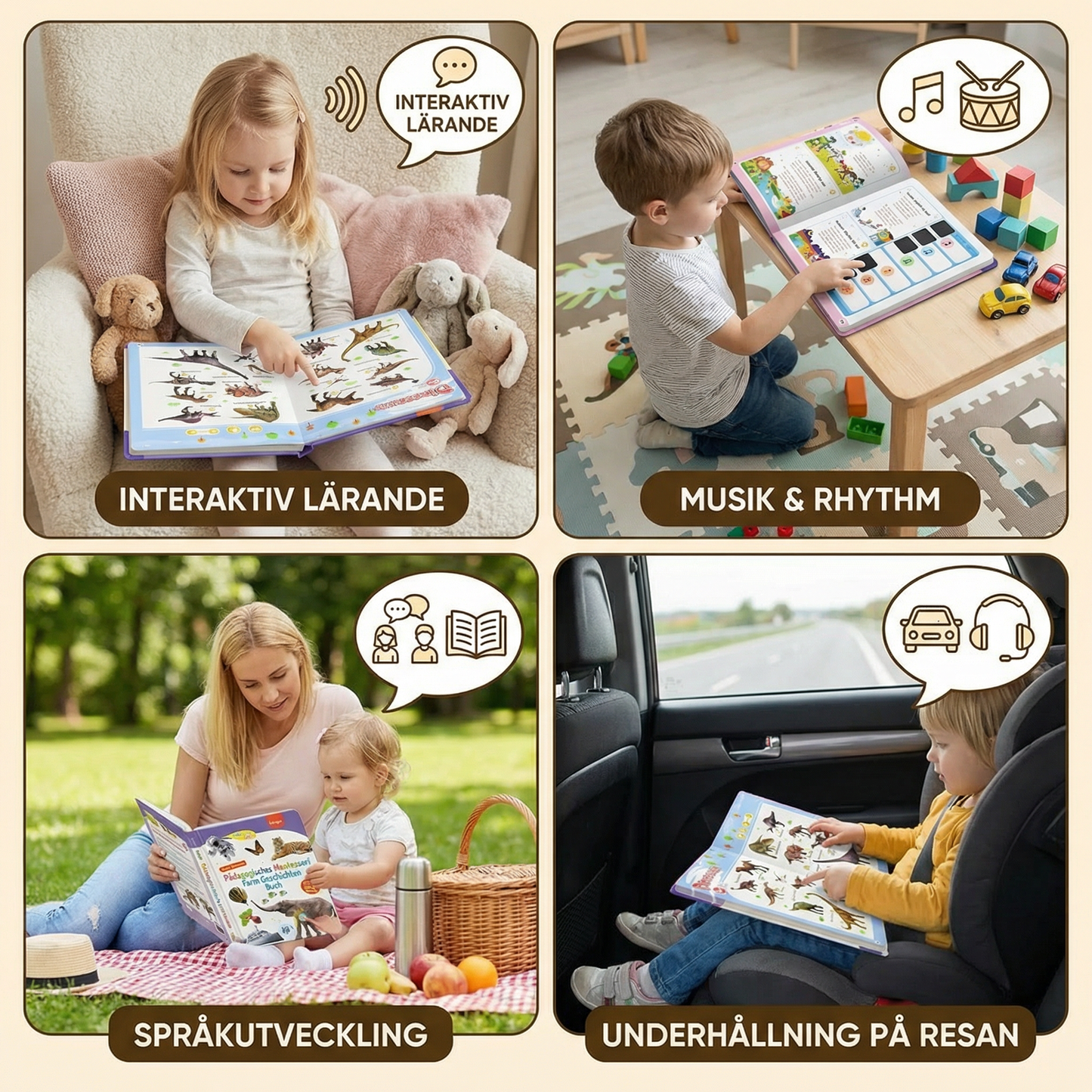 Talande engelska lärobok för barn
