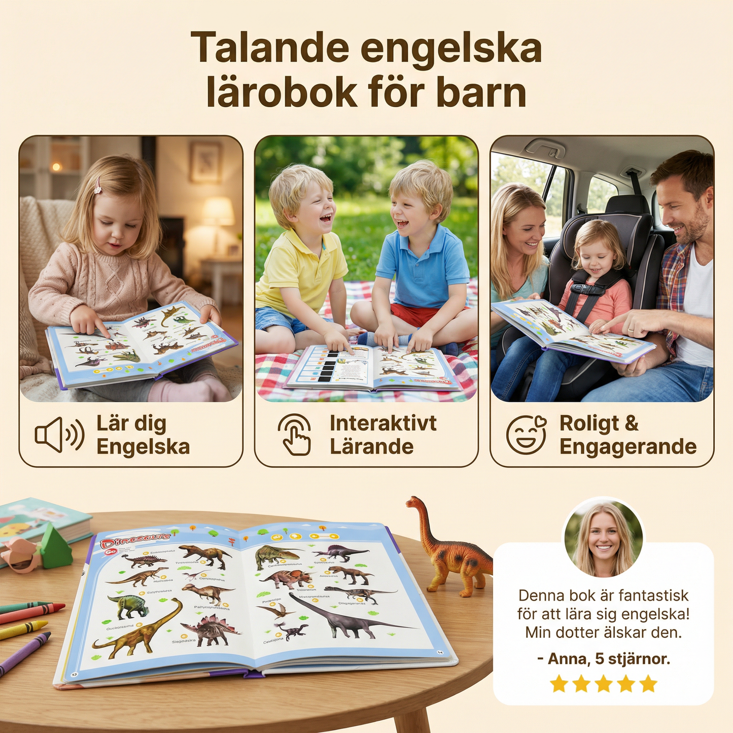 Talande engelska lärobok för barn