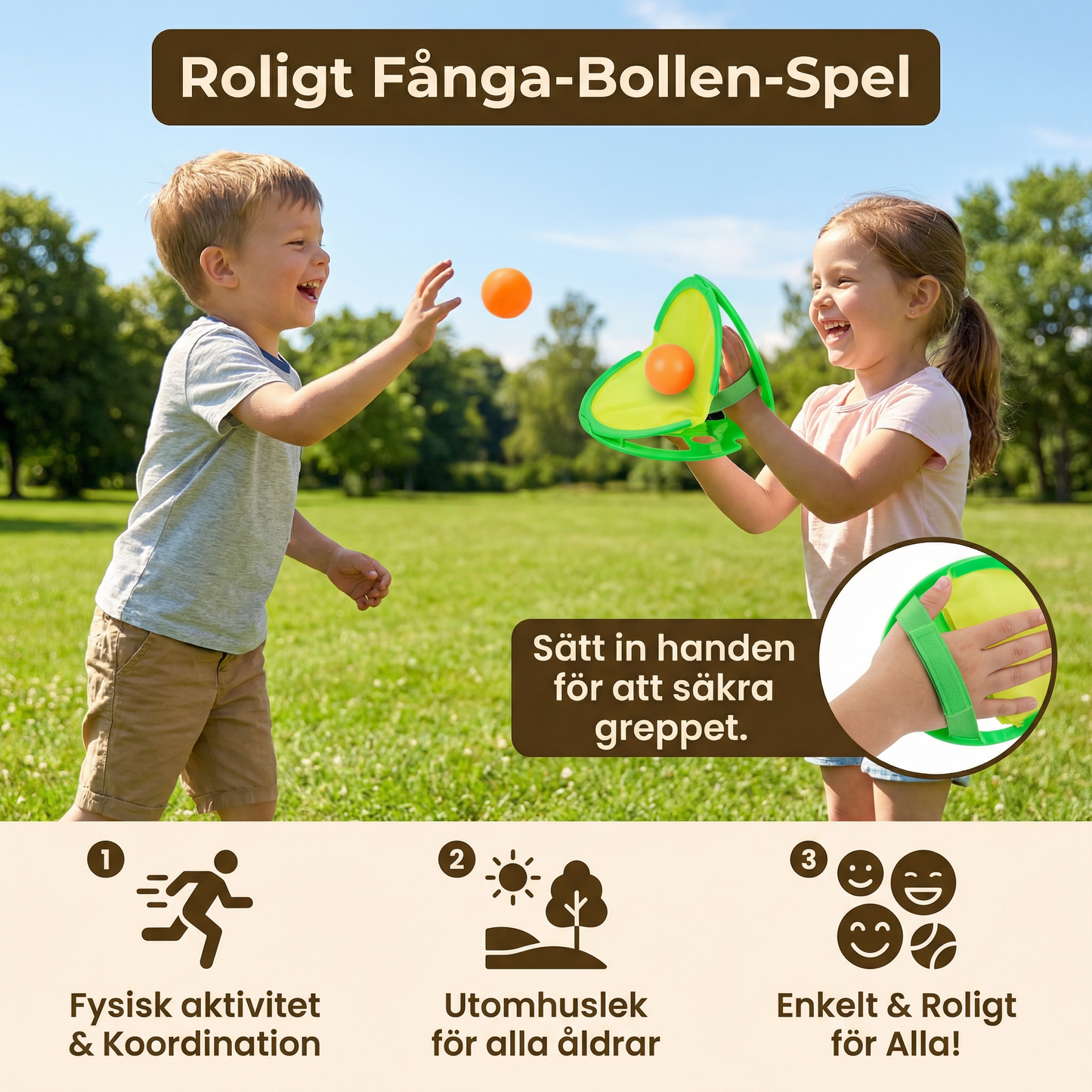 Roligt fånga-bollen-spel