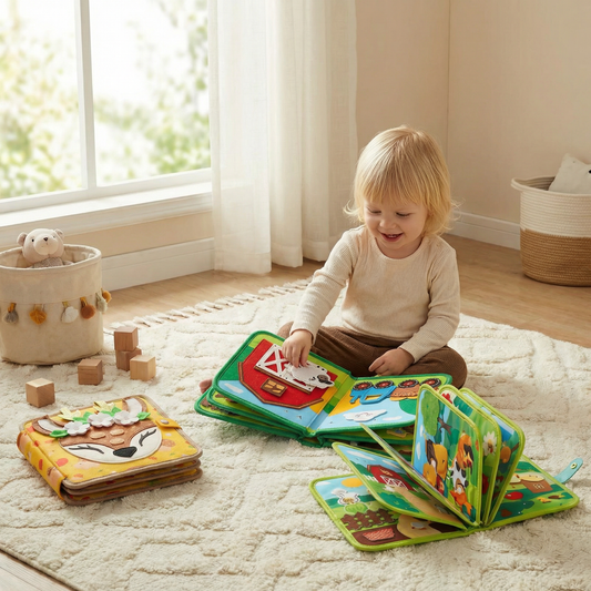 3-delad Montessori lek- och sagolärbok