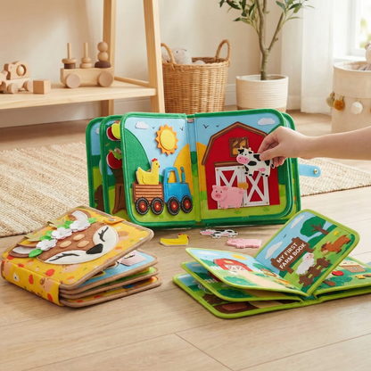 3-delad Montessori lek- och sagolärbok