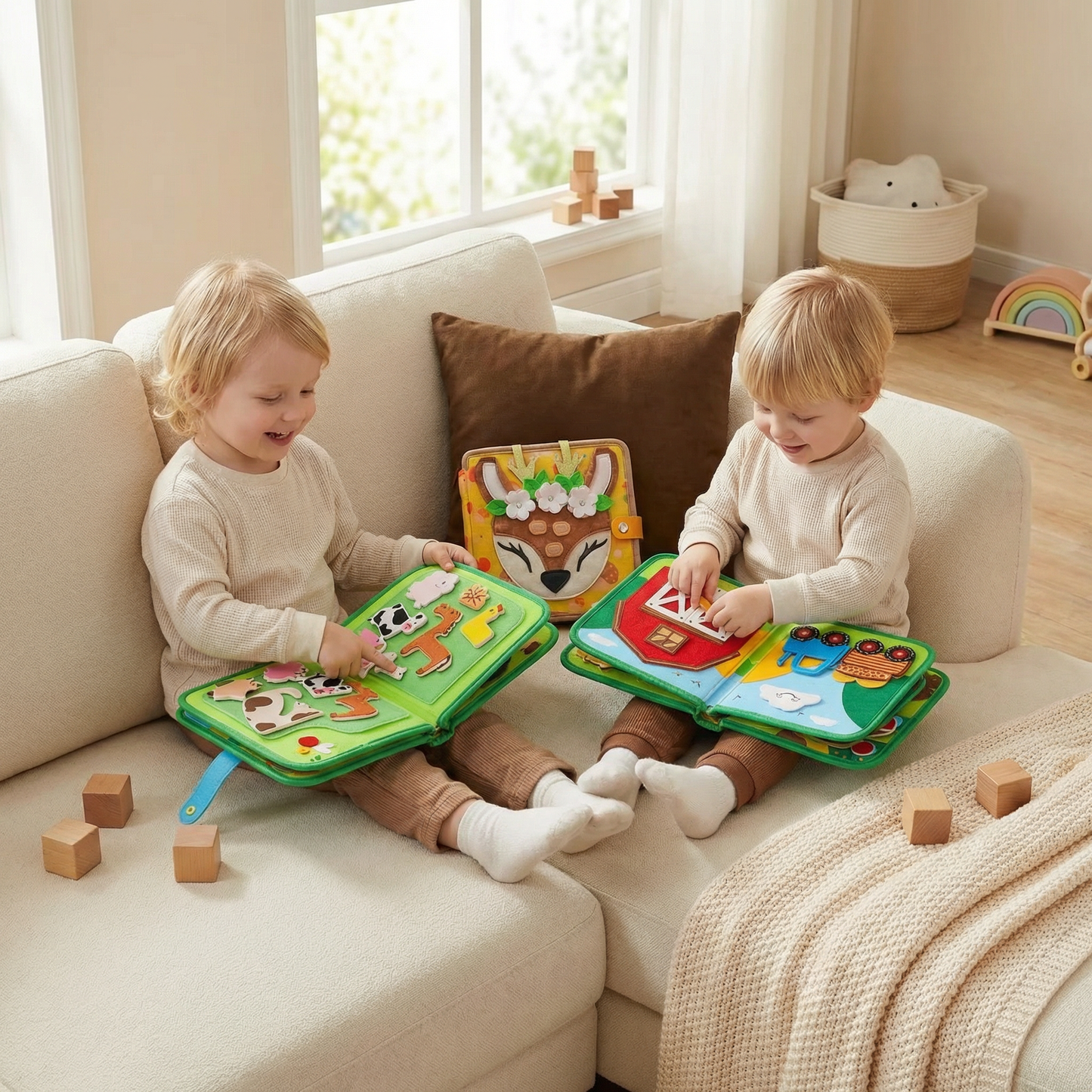3-delad Montessori lek- och sagolärbok