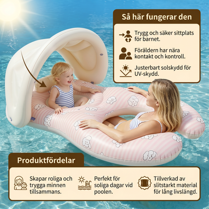 Uppblåsbar Förälder- och Barnpoolring med Solskydd