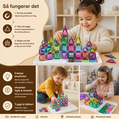 Kompakta Magnetiska Plattor – 40-Delars Montessori Reseset