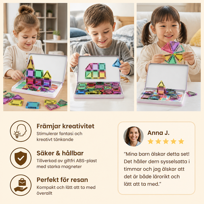 Kompakta Magnetiska Plattor – 40-Delars Montessori Reseset