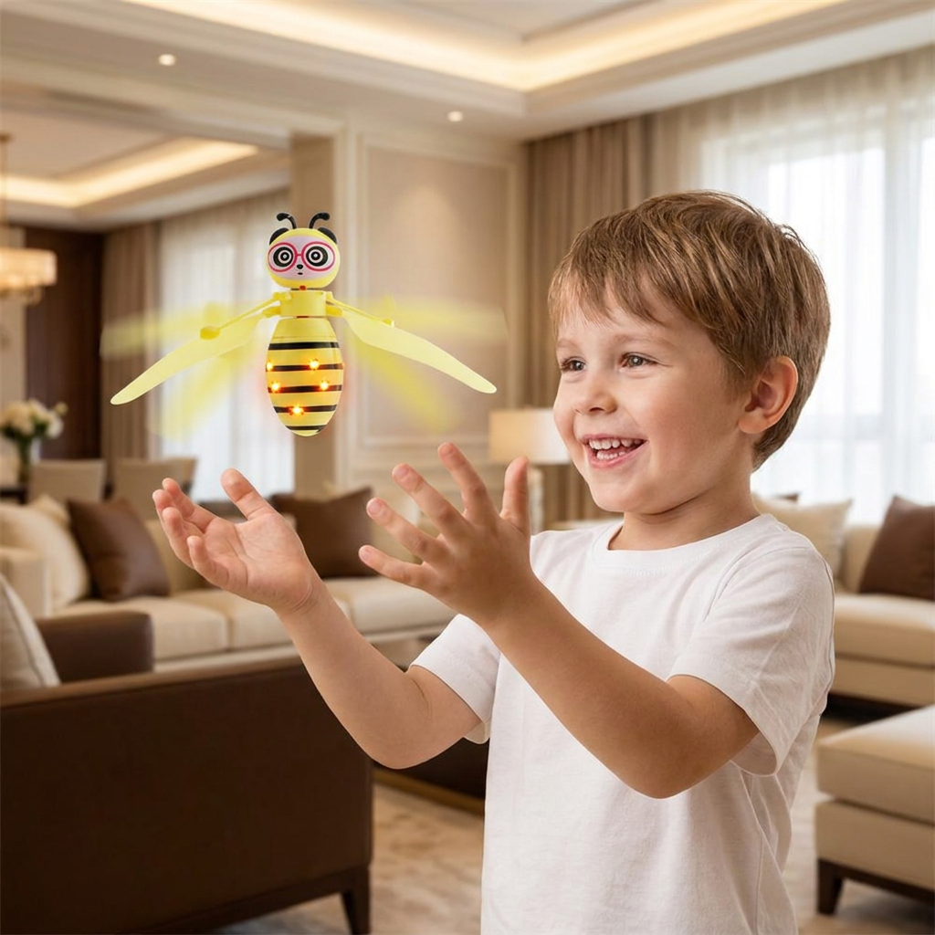 Handstyrd flygande bileksak med rörelsesensor och LED-ljus