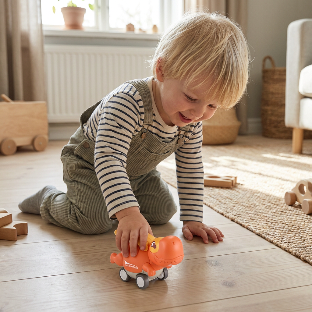 Press & Go Dinosauriebilar – Rullande Dinosaurieleksaker för Barn
