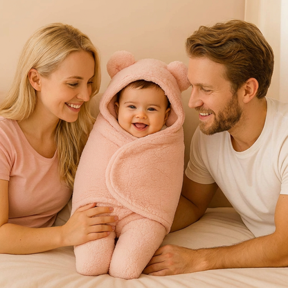 Babyfilt och pyjamas i bärdesign