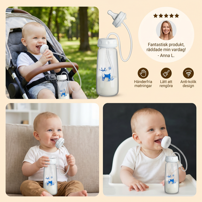 Handsfree nappflaska för matning av baby