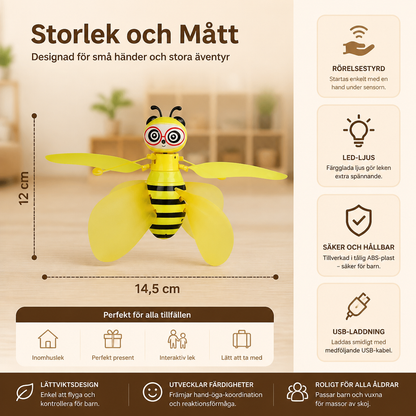 Handstyrd flygande bileksak med rörelsesensor och LED-ljus