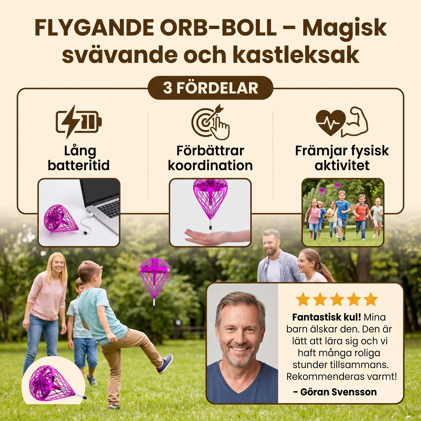 Flygande Orb-boll – Magisk svävande och kastleksak för barn