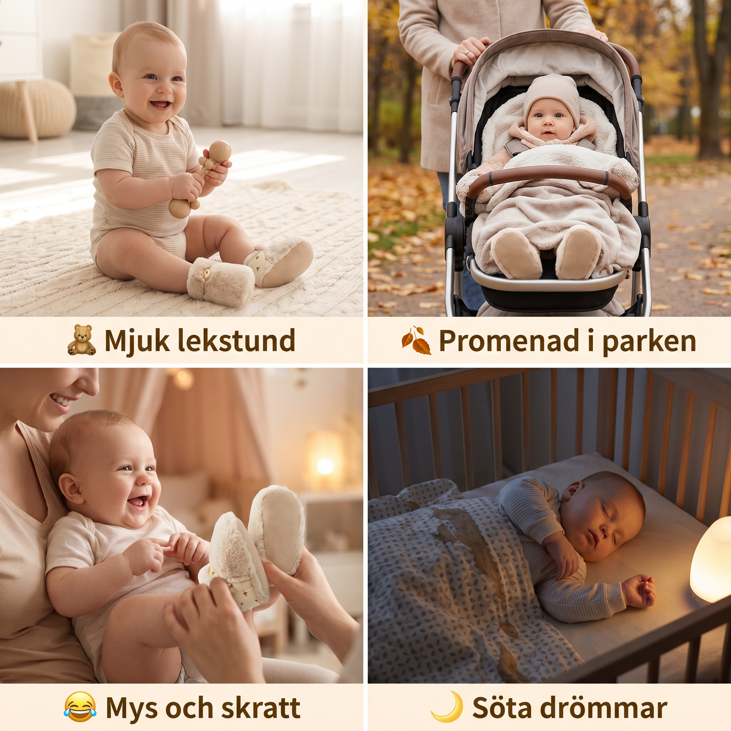Fluffiga strumpskor för bebisar