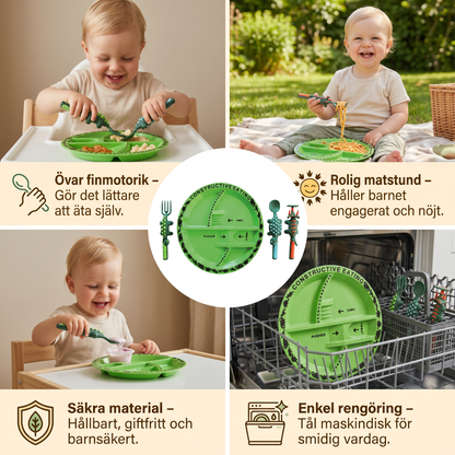 Servis- och bestickset i dinodesign