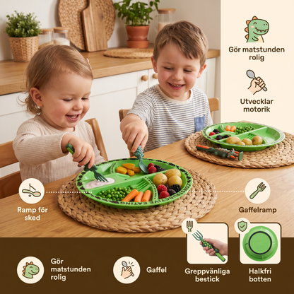 Servis- och bestickset i dinodesign