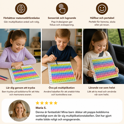 Rainbow Pop Math – Lärleksak för Multiplikation med Fidget-Effekt