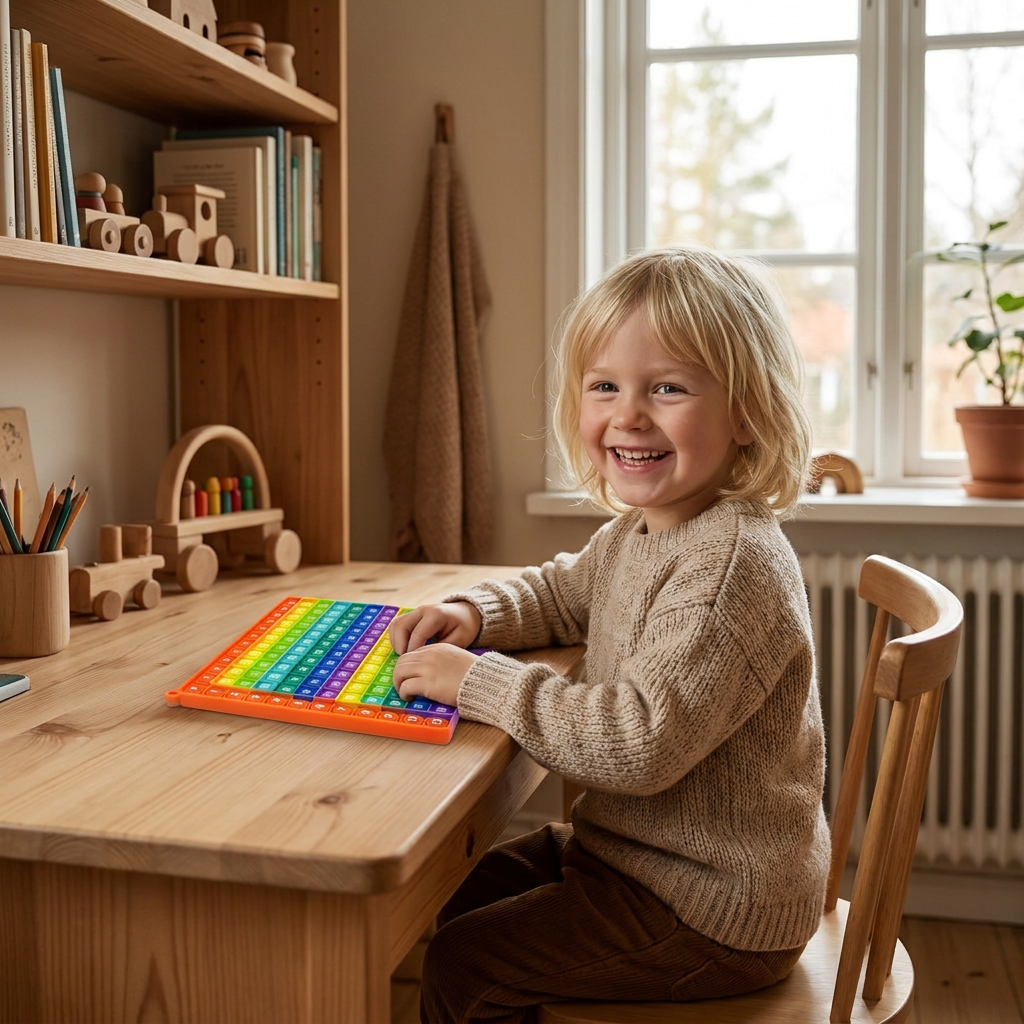 Rainbow Pop Math – Lärleksak för Multiplikation med Fidget-Effekt